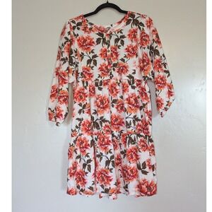 Old Navy girls Floral Mini Dress - White and Orange